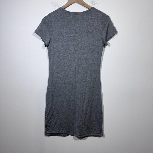 QUINCE Womens T Shirt Dress sz Medium Gray Crew Neck Short Sleeve Stretch - Picture 4 of 6